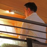 Gian Vito Tannoia all'organo, durante il concerto con Gianni Fassetta a Fontanafredda